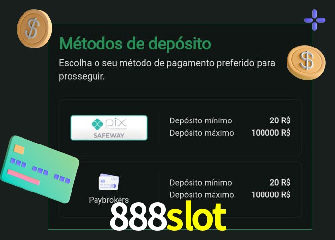 O cassino 888slot oferece uma grande variedade de métodos de pagamento